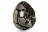 Septarian Dragon Egg Geode - Sparkly Black Crystals #337234-1